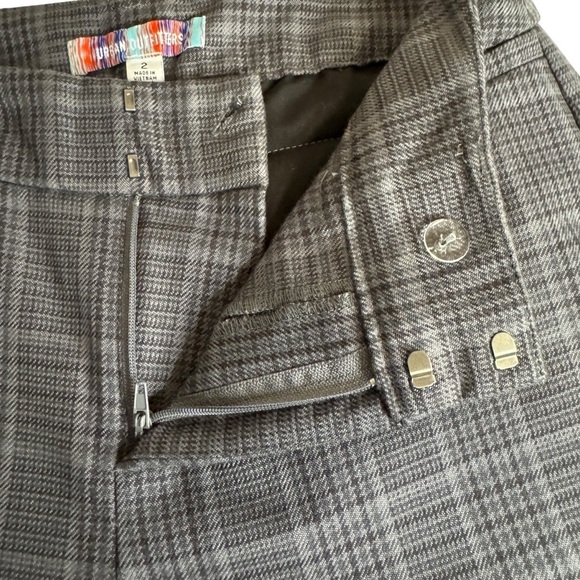 NWT Urban Outfitters Houndstooth plaid flare leg trousers pants women’s 2 - Picture 6 of 14